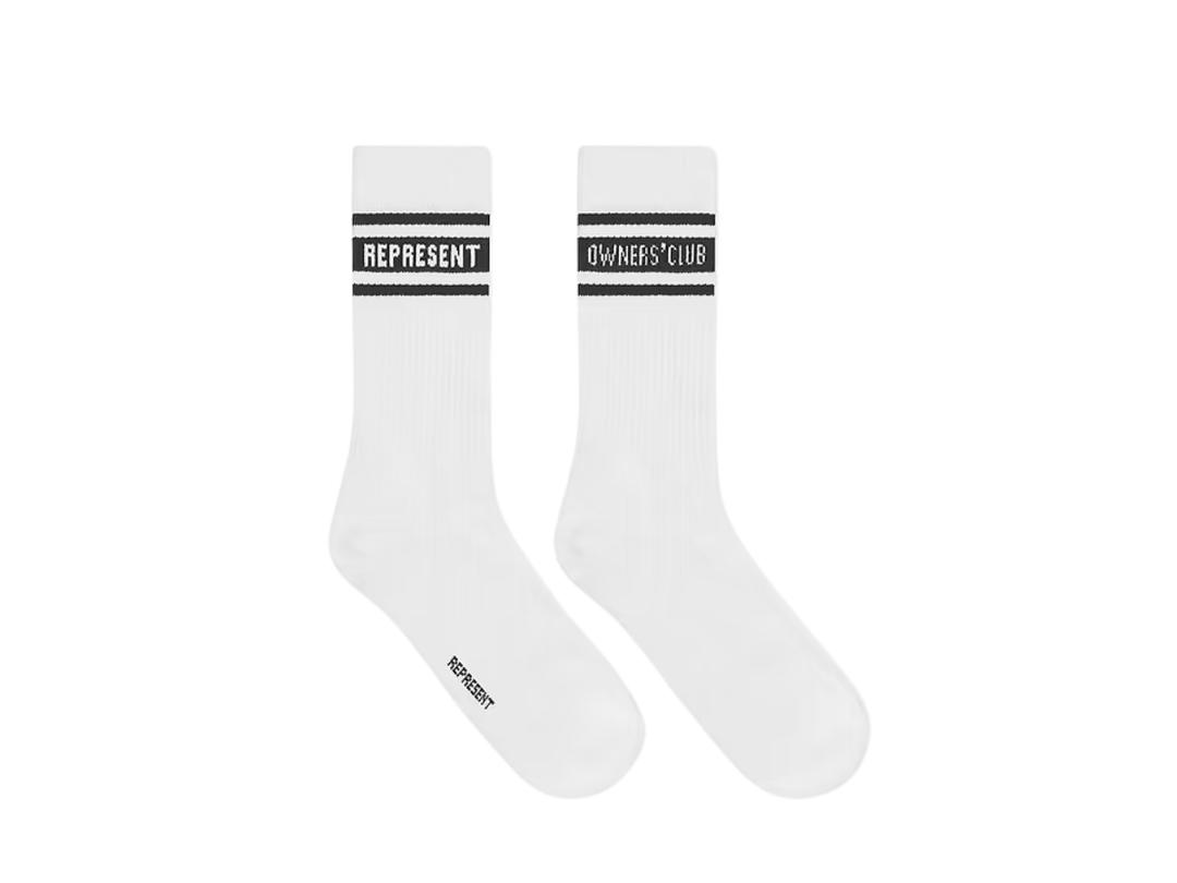 Represent Represent Owners Club Socks Flat White Black