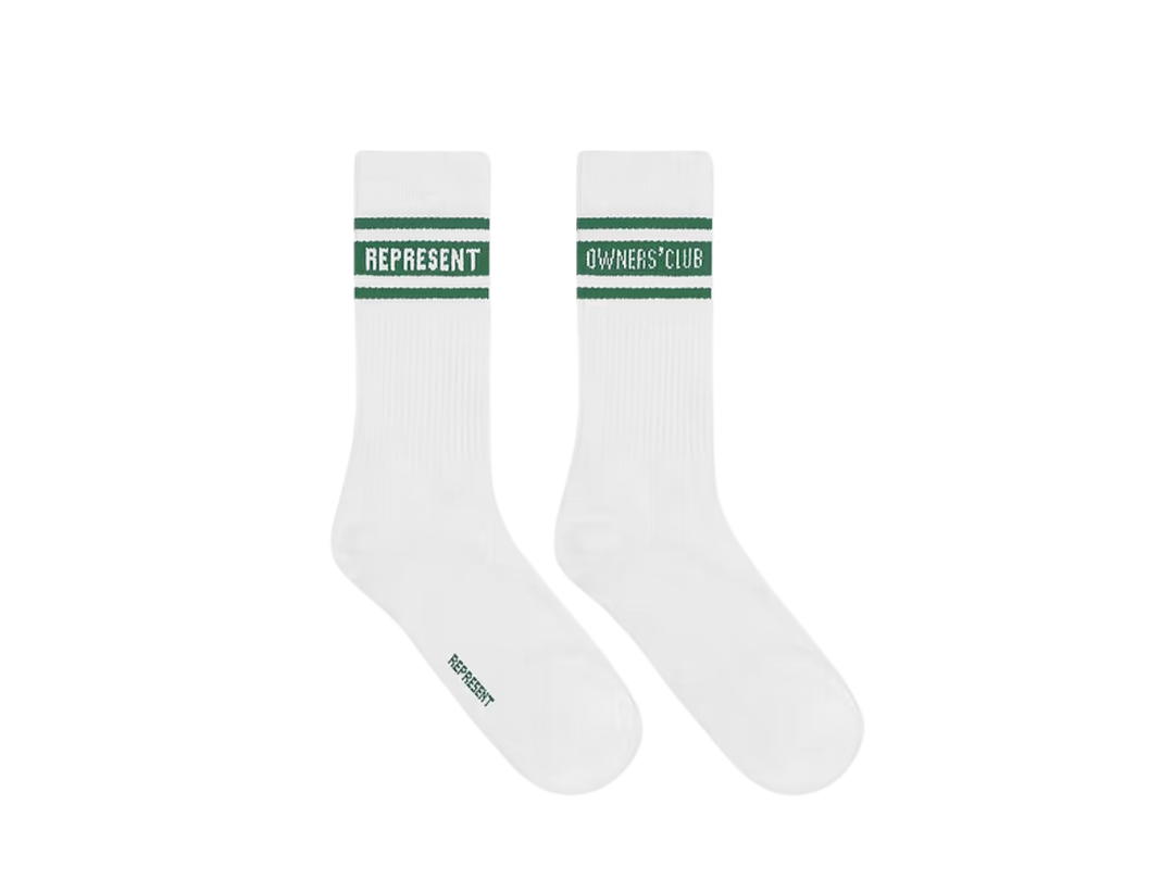 Represent Represent Owners Club Socks Flat White Racing Green