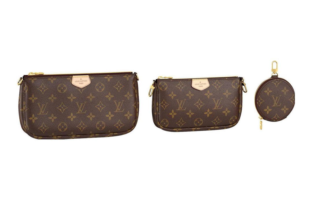 Louis Vuitton Louis Vuitton Coated Canvas Cow Leather Patchwork Trim 3-in-1 Crossbody Bag Shoulder Bag Women's Brown
