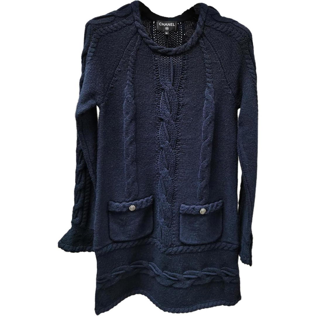 Chanel Chanel FW18 Sweater Women's Dark Blue