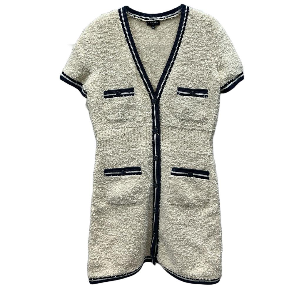 Chanel Chanel Short Sleeved Dress Women's White