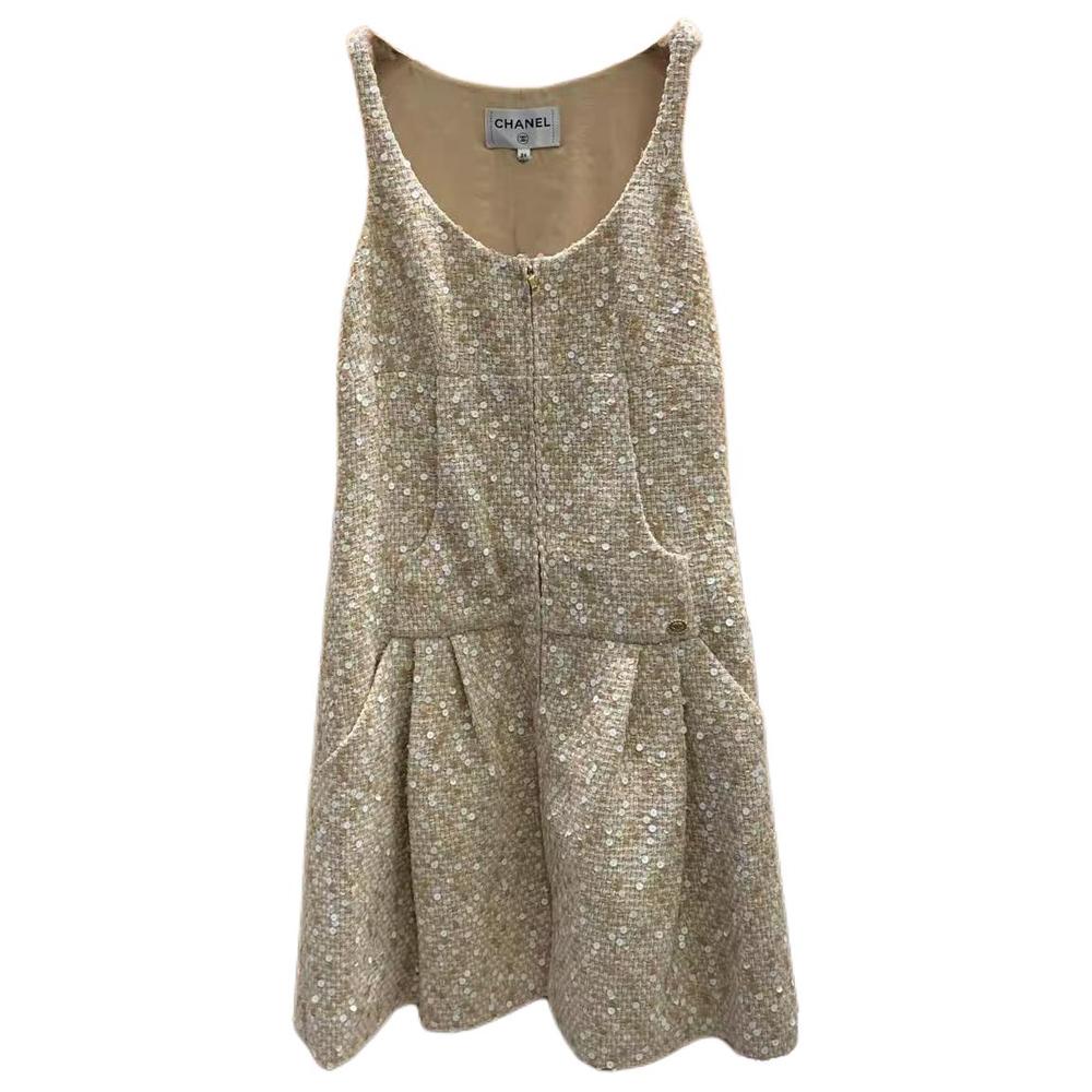 Chanel Chanel Sleeveless Dress Women's Beige