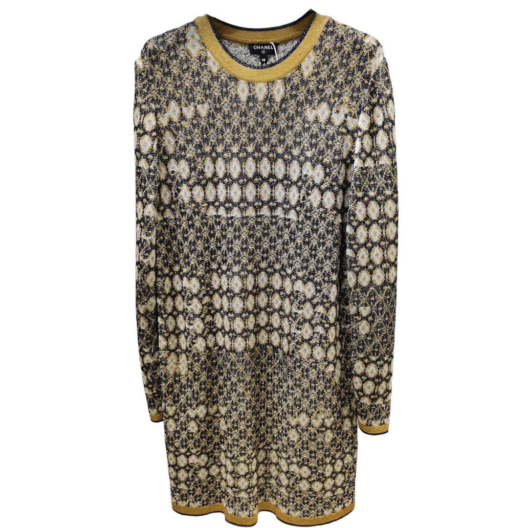 Chanel Chanel Long Sleeved Dresses Women's Black