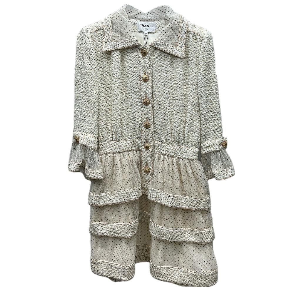 Chanel Chanel Long Sleeved Dress Women's White