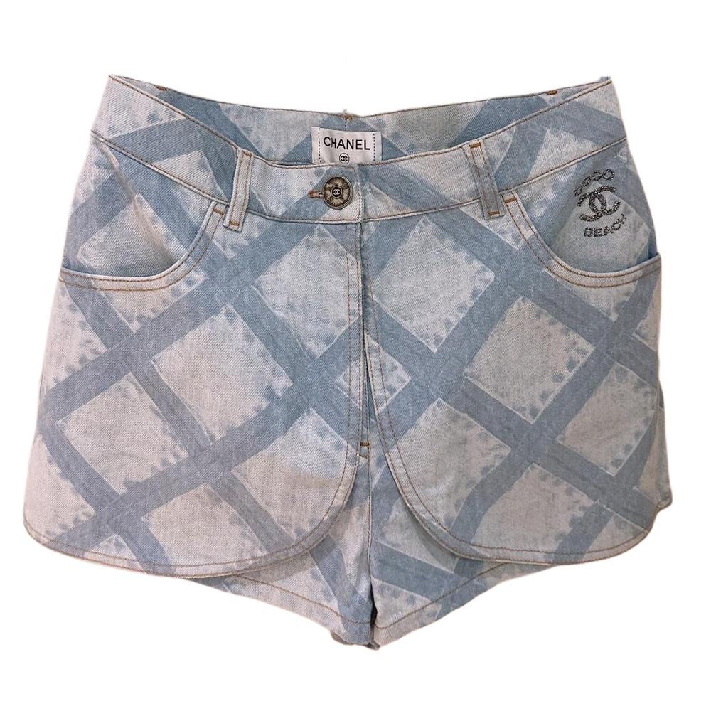 Chanel Chanel Denim Shorts Women's Blue