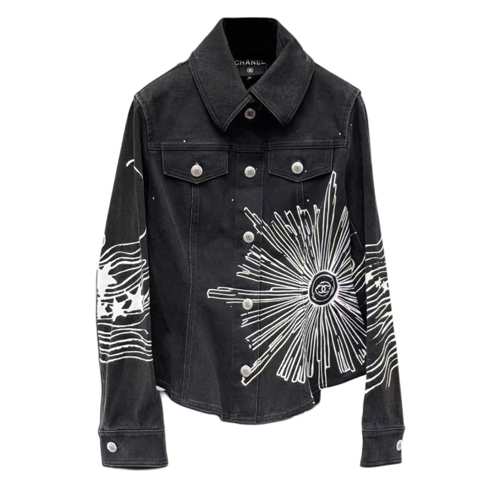 Chanel Chanel Denim Jacket Women's Black