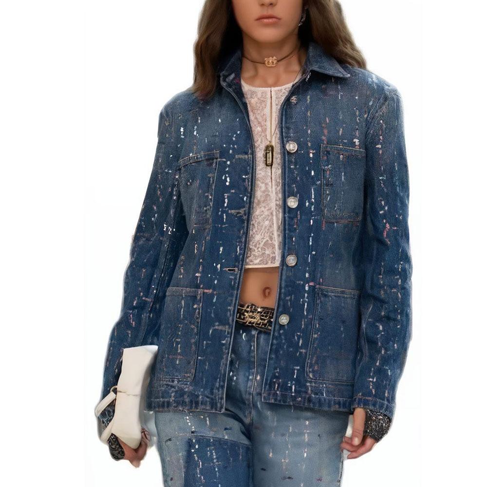 Chanel Chanel 23 New Spring And Summer Arrivals Denim Jacket Women's Blue