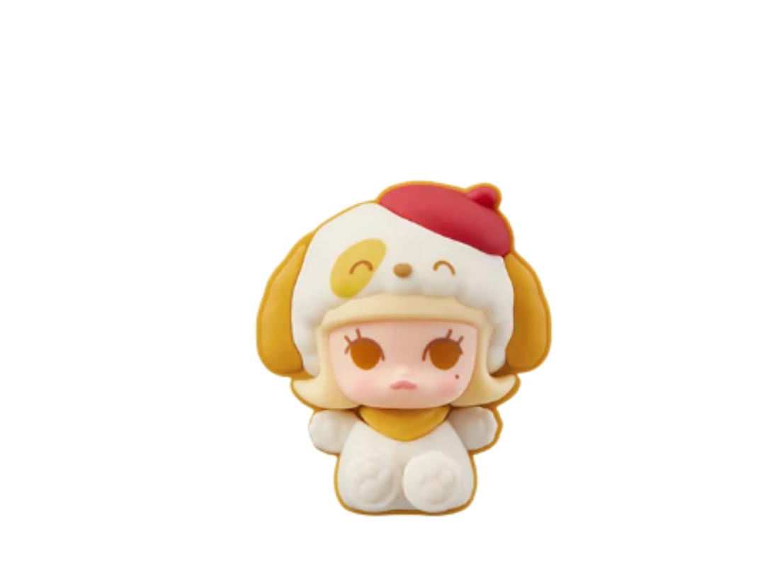 Pop Mart Pop Mart Molly Cute Puppy (Flocking) Bubble Cute Particle Pajama Party Series Decorative Buckle Set
