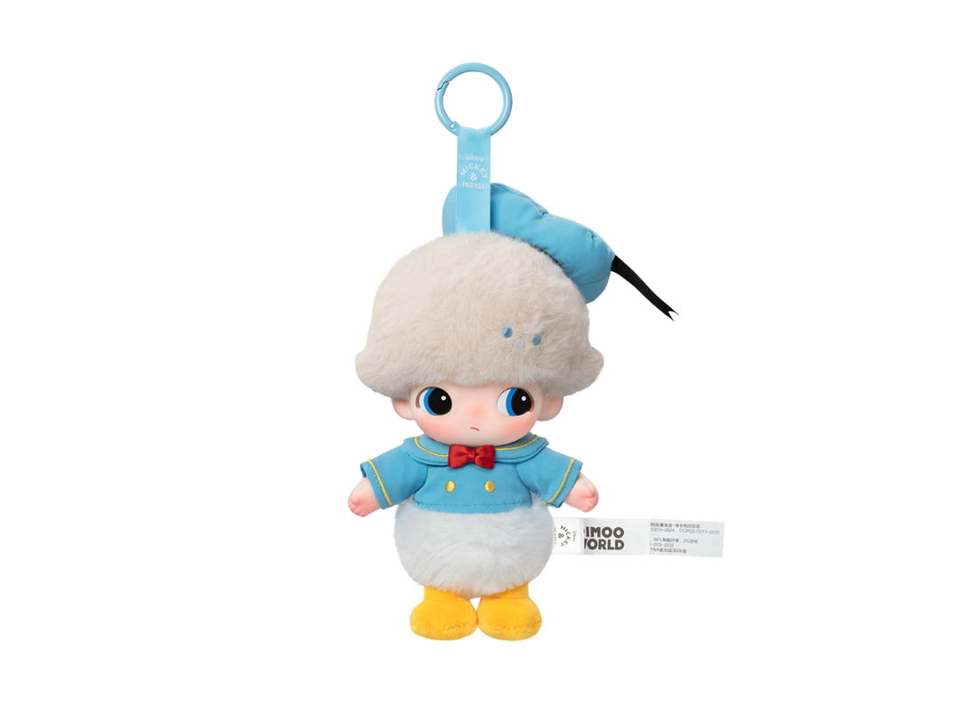 Pop Mart (เช็คการ์ด) Pop Mart Donald Duck's Singing Dimoo World × Disney Series Vinyl Plush Keychain Blind Box