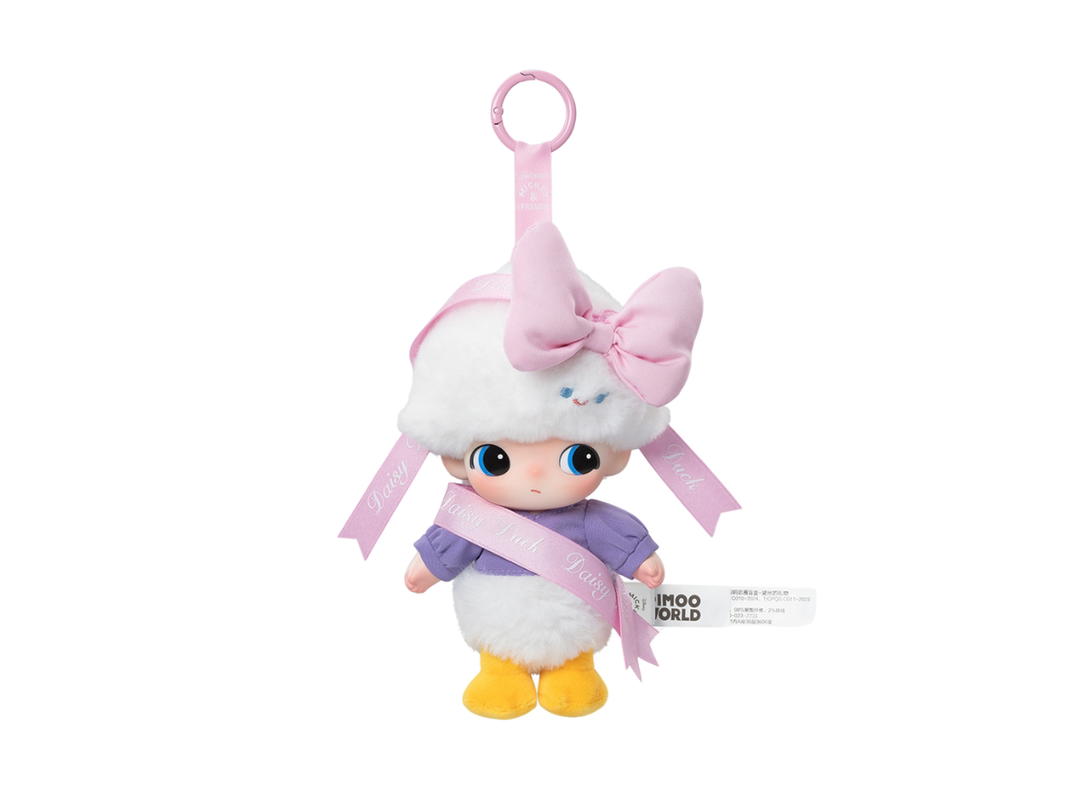 Pop Mart (เช็คการ์ด) Pop Mart Daisy's Gift Dimoo World × Disney Series Vinyl Plush Keychain Blind Box