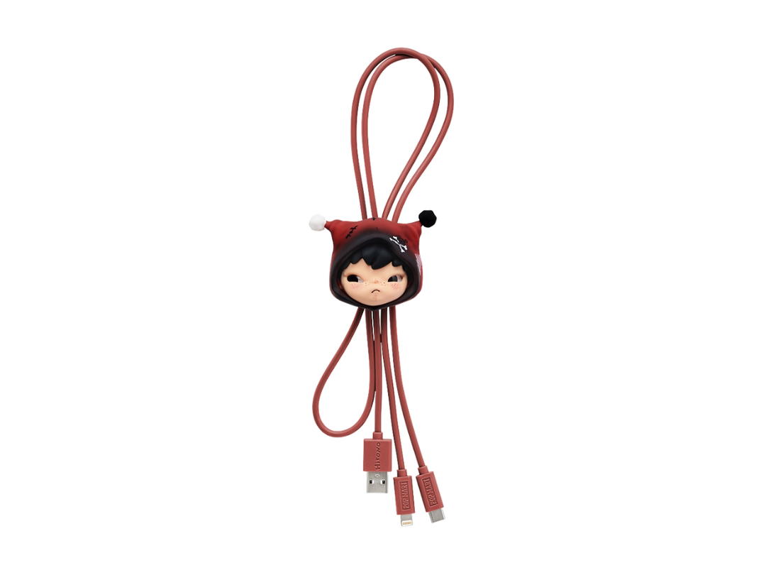 Pop Mart (เช็คการ์ด) Pop Mart Hiding Behind You Hirono Echo Series-2 in 1 Cable Blind Box
