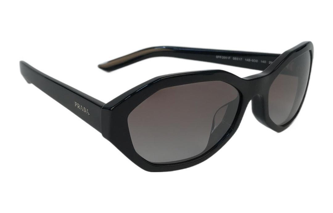 Prada Prada Acetate Irregular Shape Sunglasses Unisex Black