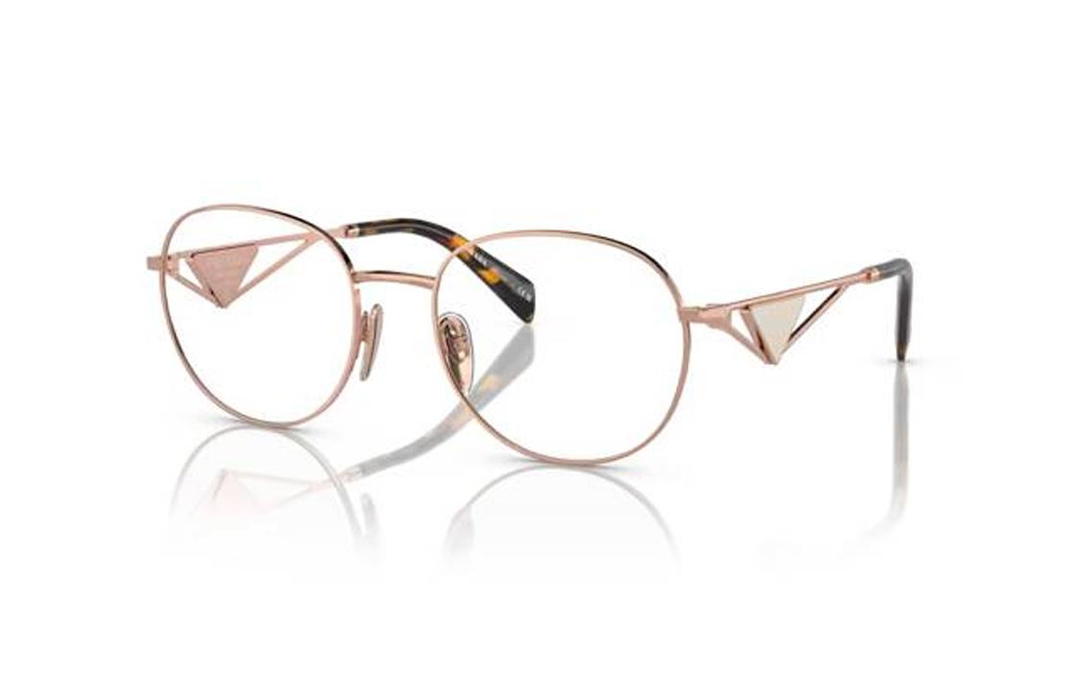 Prada Prada Logo-plaque Round-frame Glasses