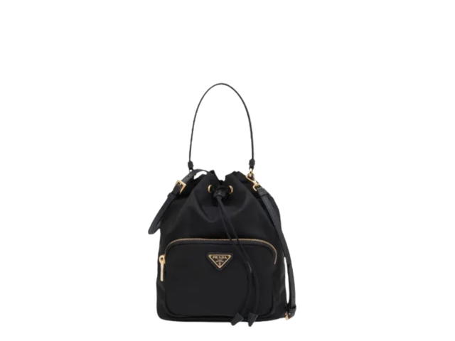 Prada Prada Re-Nylon Bucket Bag In Black Tessuto Nylon And Leather Trim With Gold-Tone Hardware - view 2