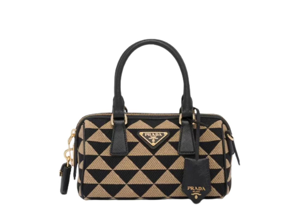 Buy Prada Symbole Embroidery Bowling Bag Black at Sasom – Authentic and Ready to Ship