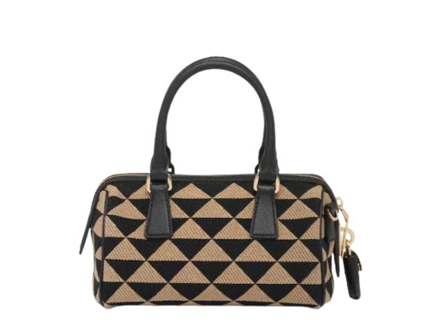 Prada Prada Symbole Embroidery Bowling Bag Black - view 2