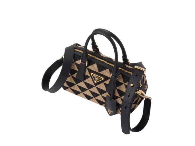 Prada Prada Symbole Embroidery Bowling Bag Black - view 3