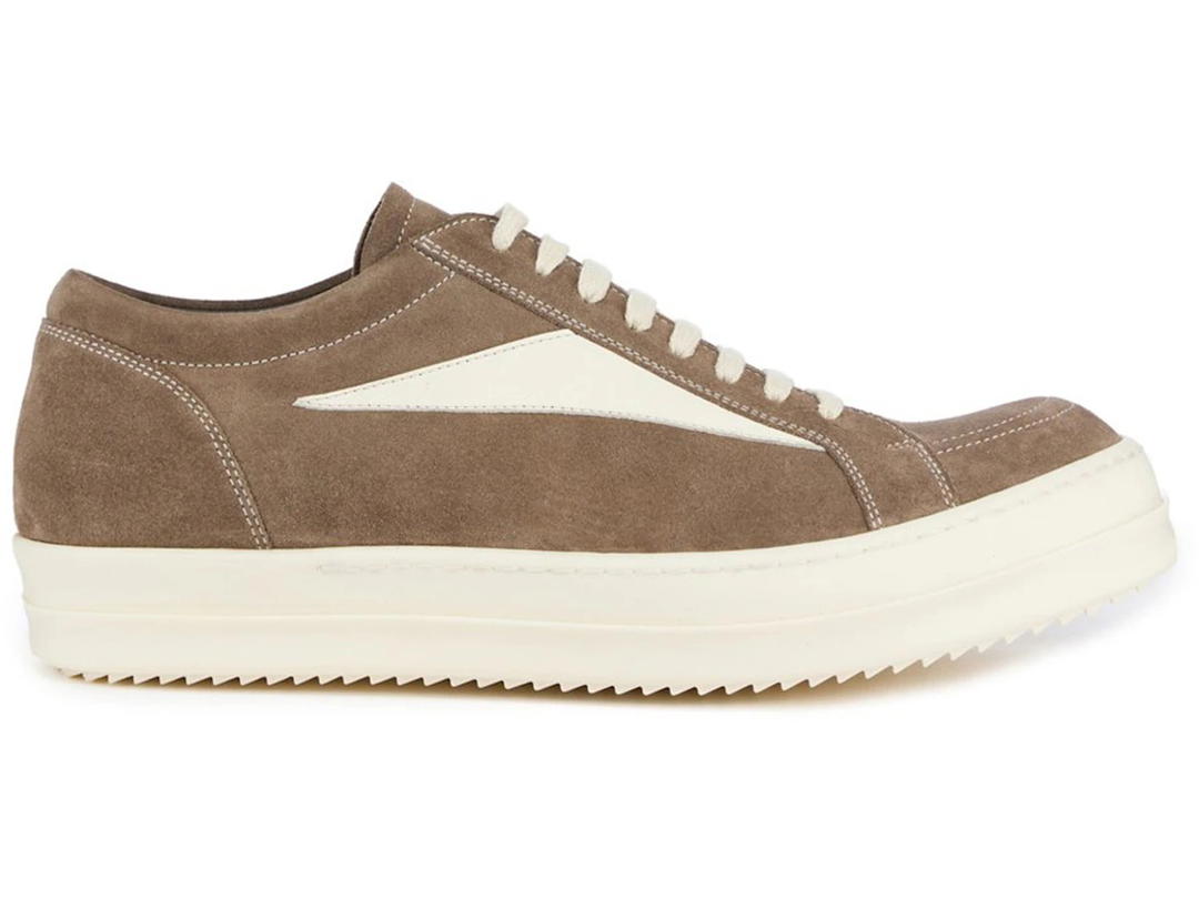 Rick Owens Rick Owens Vintage Sneaks Velour Suede Dust Grey Milk White
