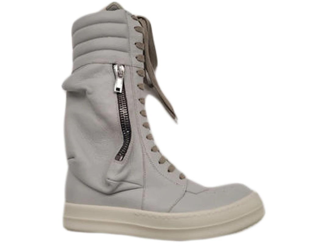 Rick Owens Rick Owens Cargo Basket Leather Boots Oyster Milk