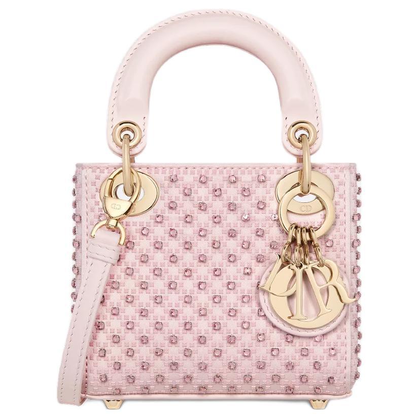 Dior Dior Lady Dior Cotton Lady Dior Bag, Shoulder Bag, Crossbody Bag, Handbag Extra Mini Women's Pink