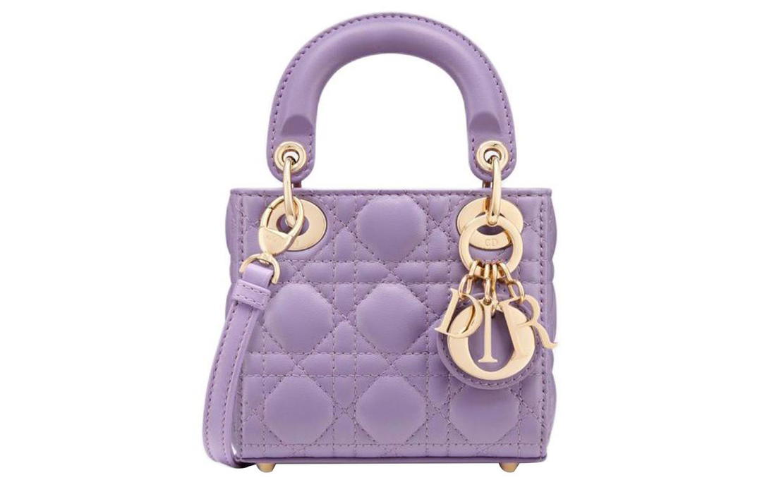 Dior Dior Lady Dior Sheepskin Dior Bag Shoulder Bag Crossbody Bag Handbag Extra Mini Women's Light Purple