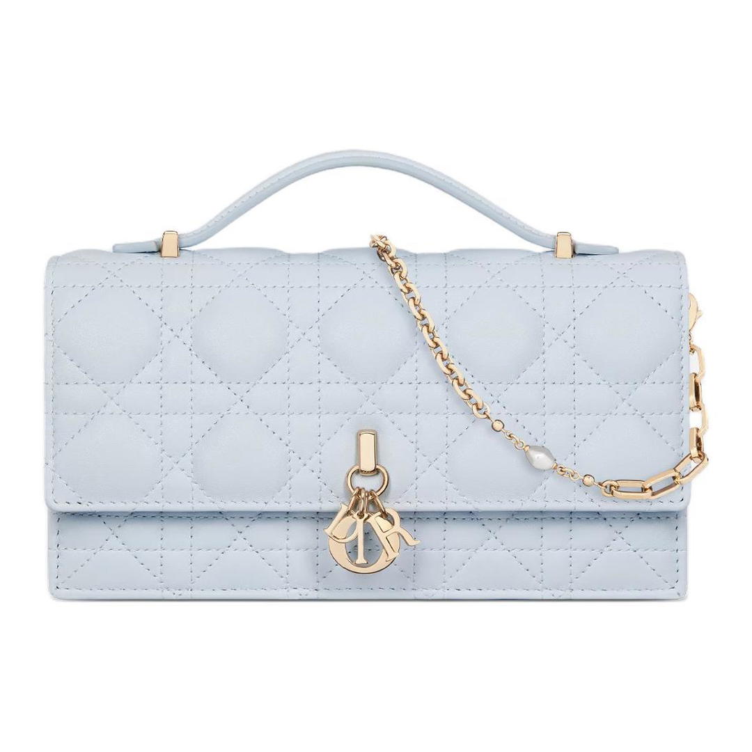 Dior Dior Miss Dior Sheepskin One Shoulder Handbags Mini Women's Blue