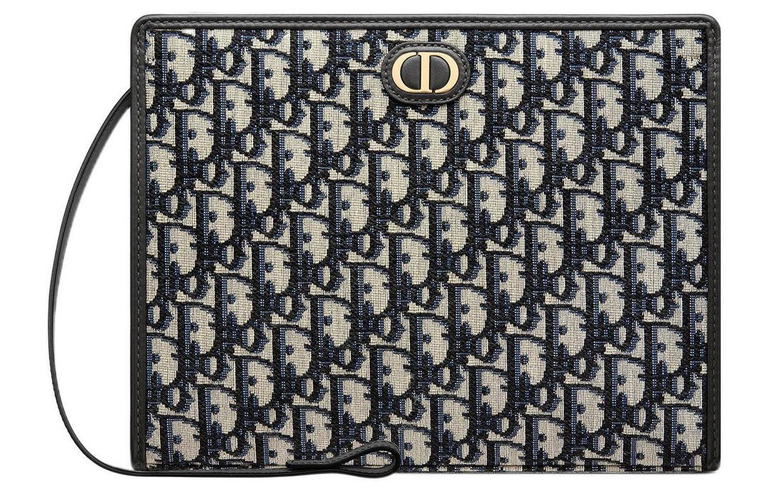 Dior Dior Montaigne Collection 30 Canvas Toiletry Bags Clutches 30 Women's Denim Blue