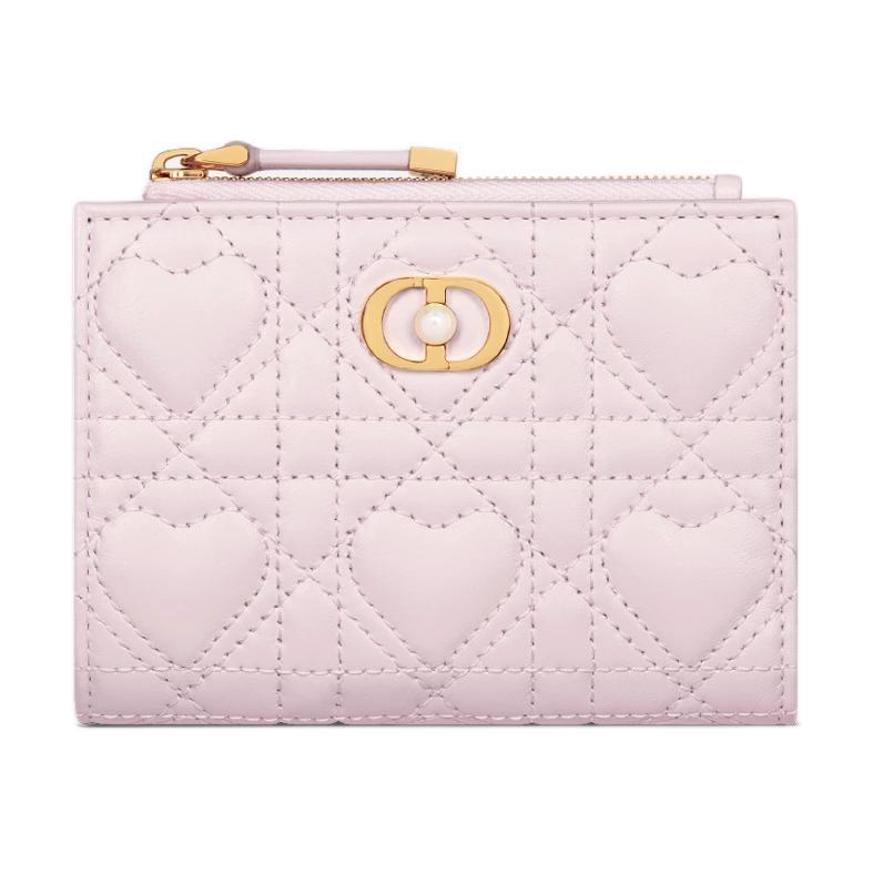 Dior Dior Dioramour Dior Lambskin Wallet Women's Light Pink