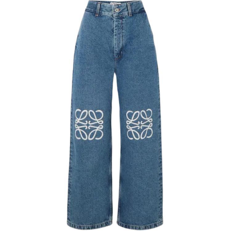 Loewe Loewe Anagram Baggy Jeans In Denim Blue