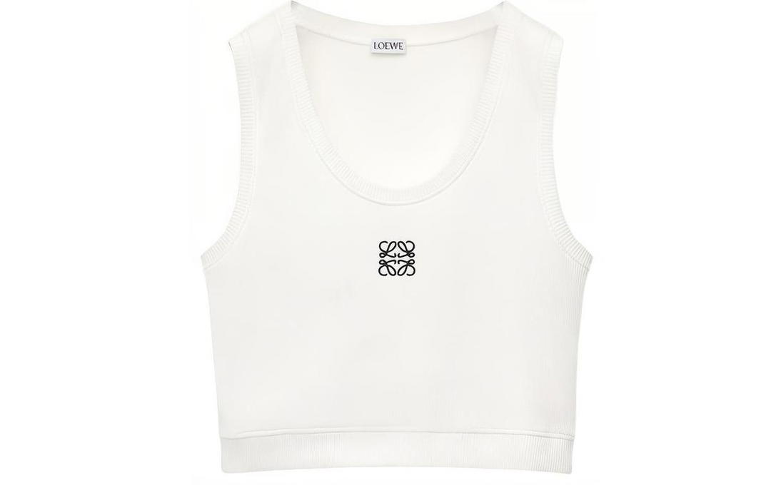 Loewe Loewe Cropped Anagram Tank Top 'White/Navy Blue'