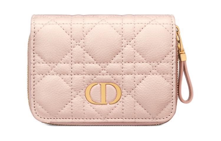 Dior Dior Caro Calfskin Wallet Women's Light Pink