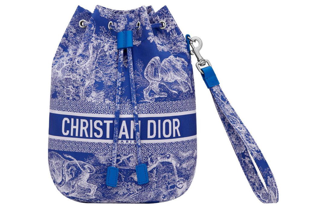 Dior Dior DiorTravel Technical Fabric Storage Bag Travel Bag Bucket Bag Handbag Women's Fluorescent Blue