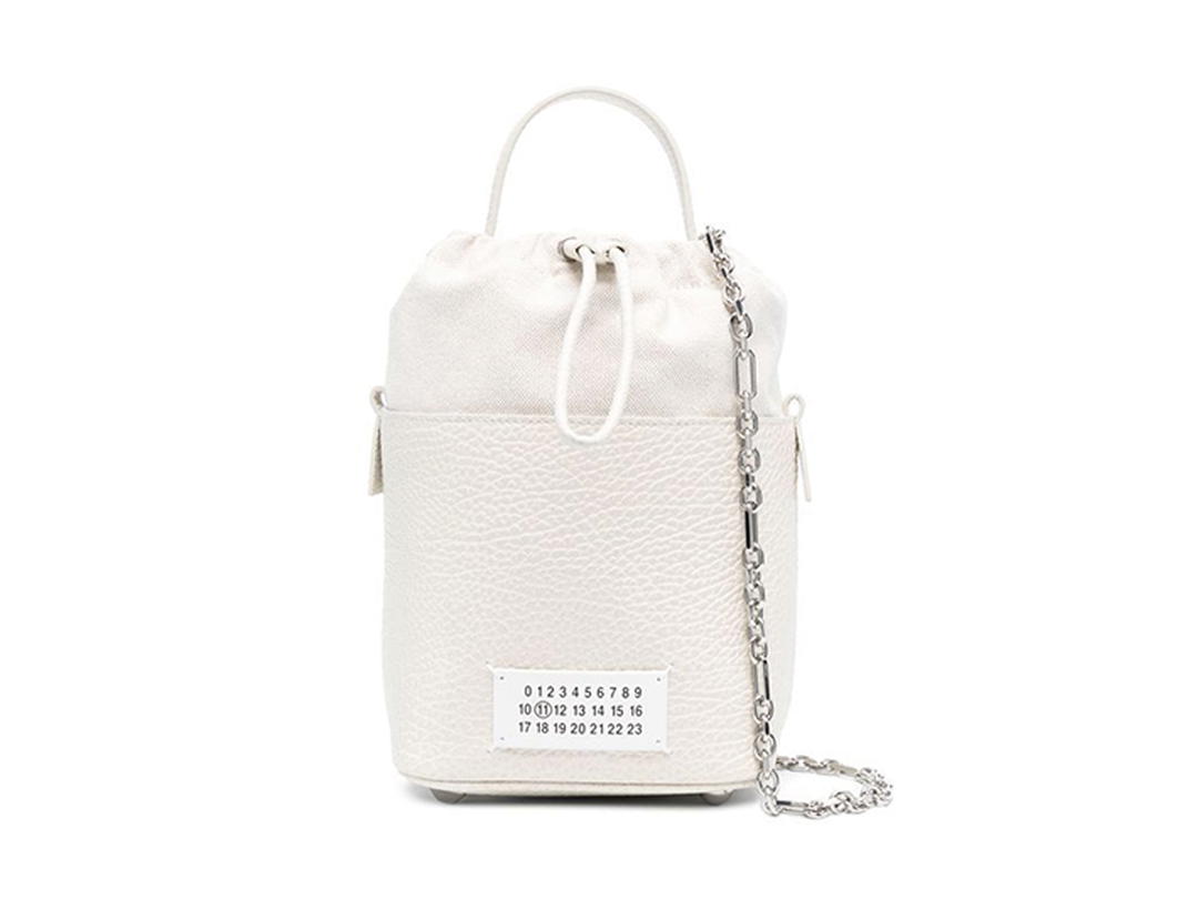 Maison Margiela Maison Margiela Leather Bucket Bagnude Neutrals Leather 80 Leather 20 Fabric