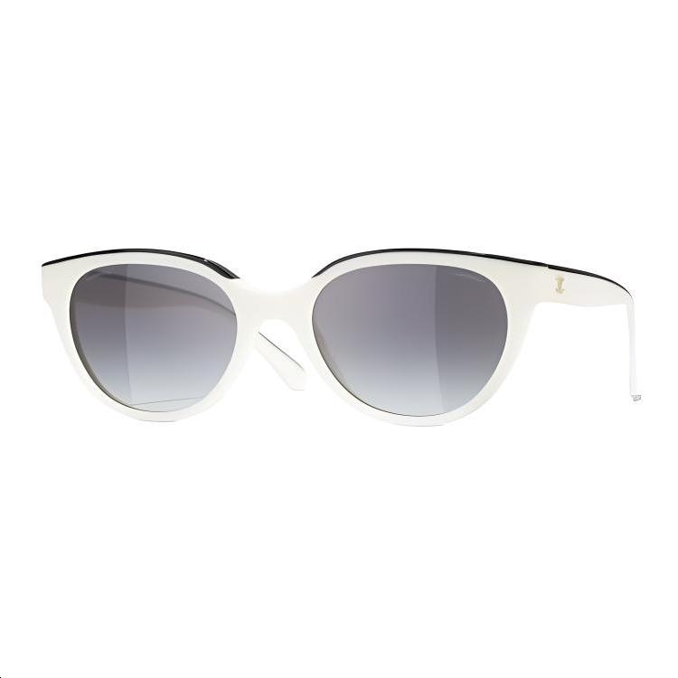 Chanel Chanel Acetate Butterfly Sunglasses Women's White