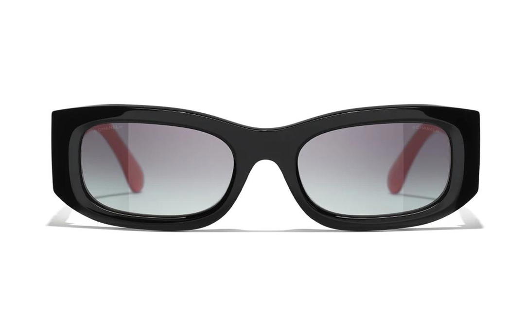 Chanel Chanel Rectangular Sunglasses Unisex Red