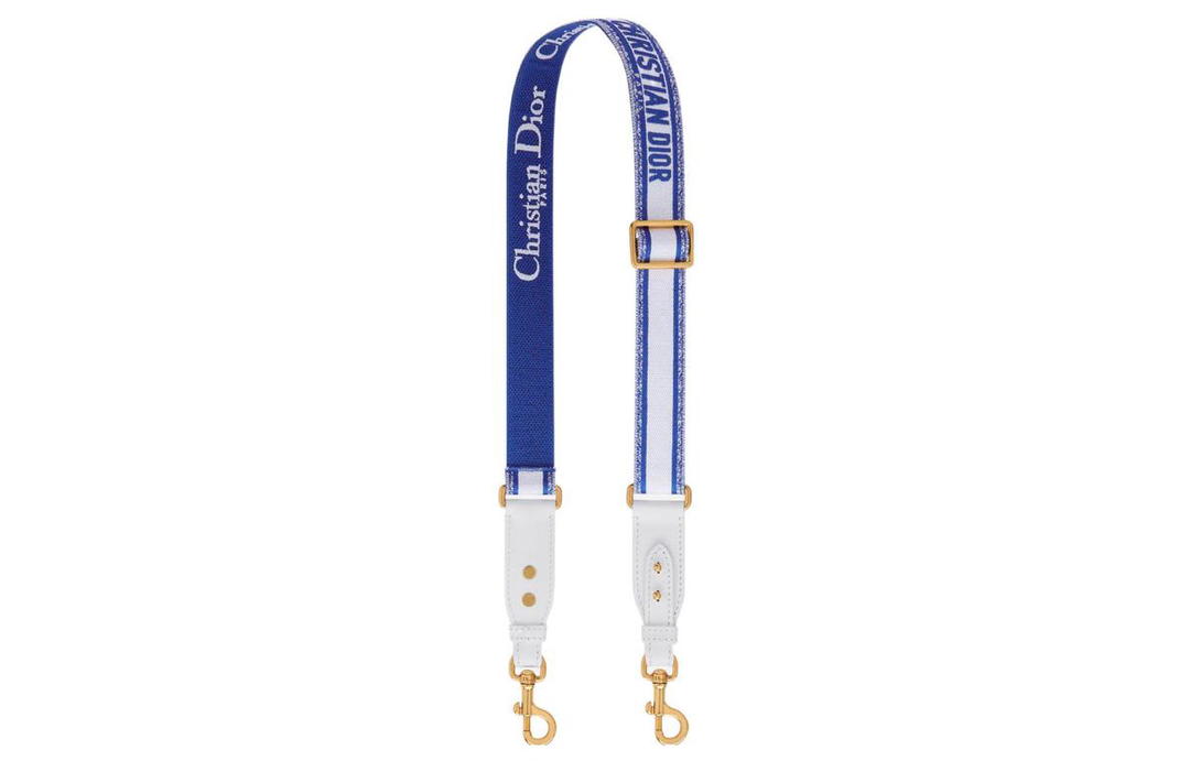 Dior Dior Embroidered Cow Leather Patchwork Shoulder Strap Bag Straps Women's Blue