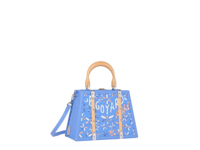 Goyard Goyard Saïgon Mini Marquetry Trunk Bag In Iris Chevroches Calfskin And Goyardine Canvas With Palladium Hardware Purple - view 1