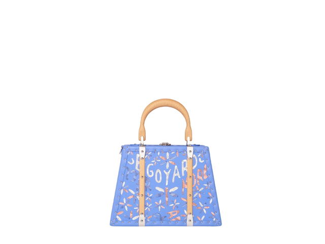 Goyard Goyard Saïgon Mini Marquetry Trunk Bag In Iris Chevroches Calfskin And Goyardine Canvas With Palladium Hardware Purple - view 2