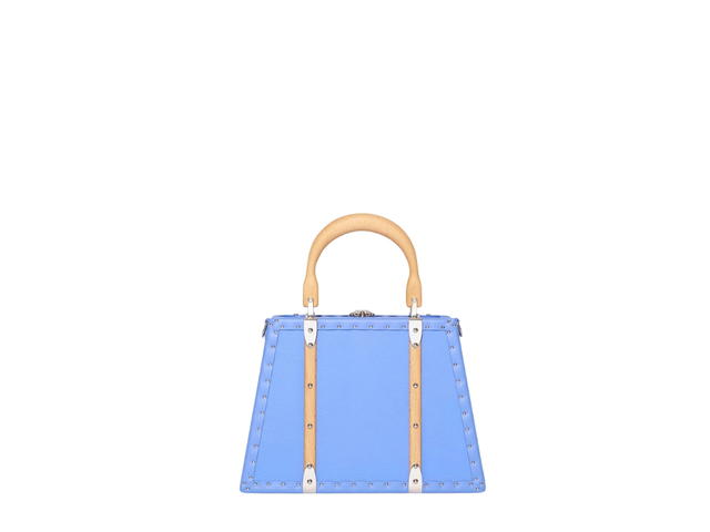 Goyard Goyard Saïgon Mini Marquetry Trunk Bag In Iris Chevroches Calfskin And Goyardine Canvas With Palladium Hardware Purple - view 3