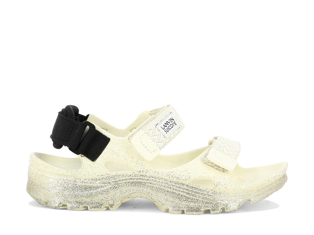 Lanvin Lanvin Lavin X Suicoke Wave Curb Sandalsgold Gomma Gomma (W)