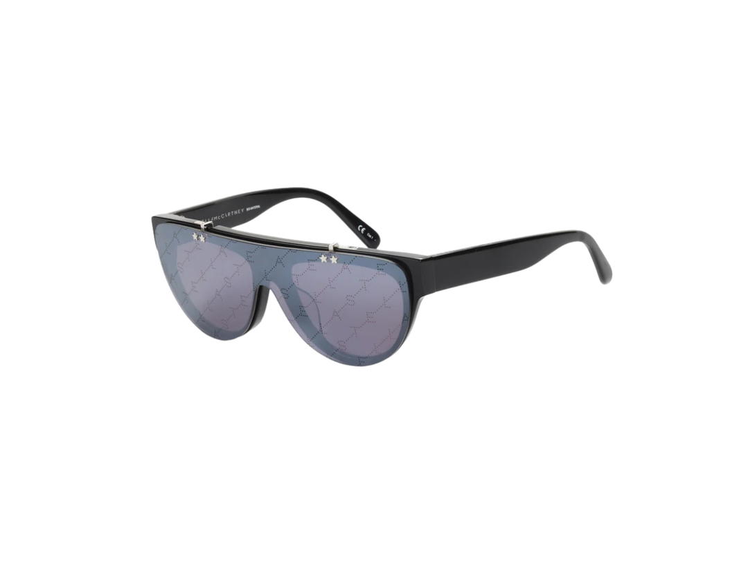 Stella Mccartney Stella Mccartney Bio Preppy Shield Star Studded Sunglasses Black