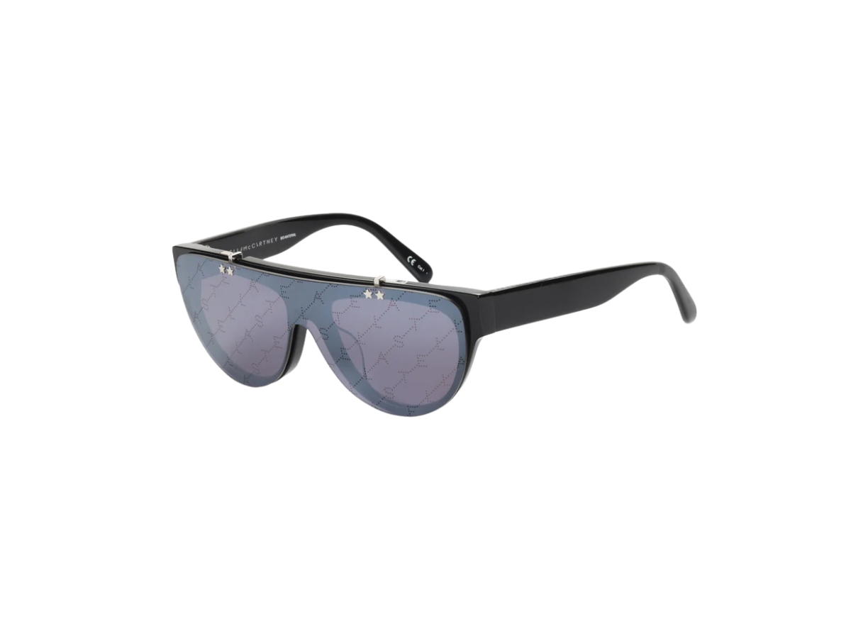 Stella Mccartney Stella Mccartney Bio Preppy Shield Star Studded Sunglasses Black