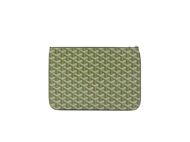 Goyard Goyard Sénat Mm Pouch In Goyardine Canvas And Cervon Calfskin With Palladium Hardware Khaki - view 2