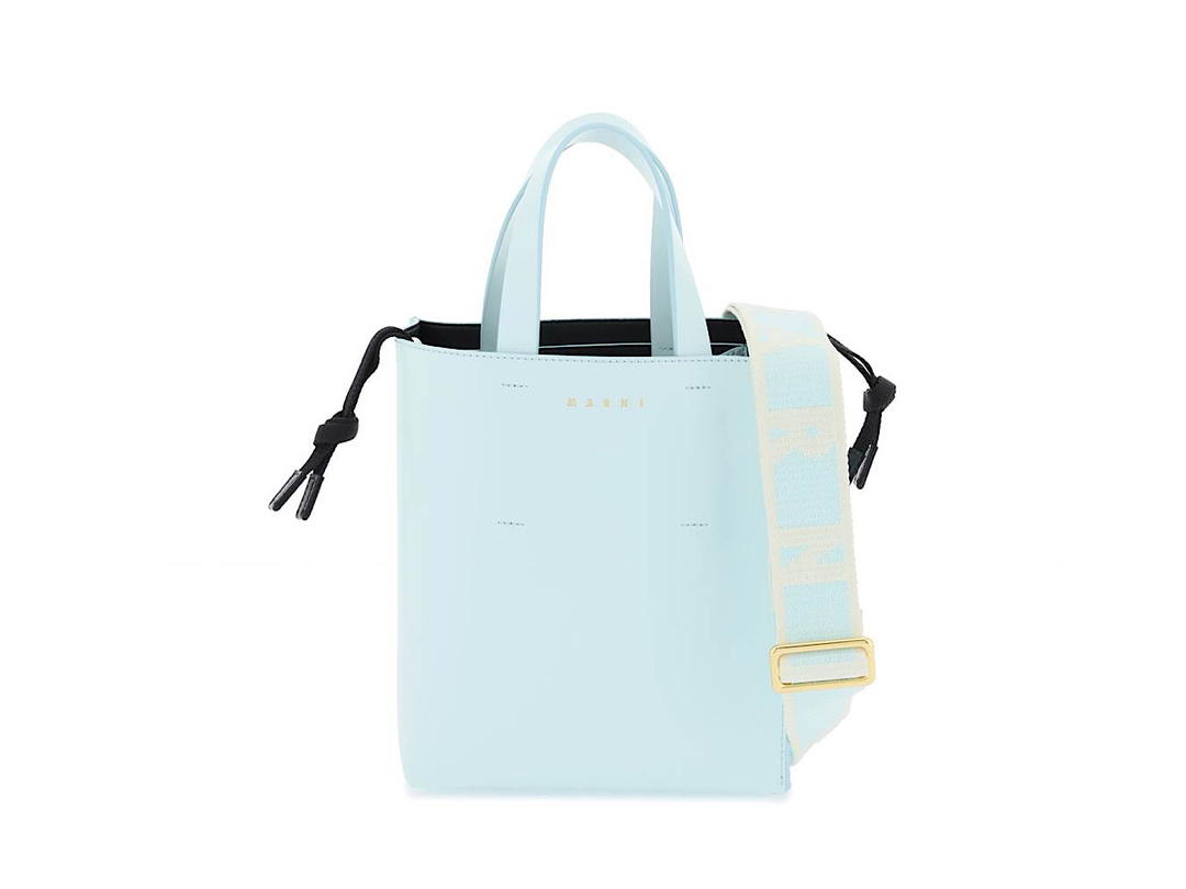 Marni Marni Mini Museo Tote Baglight Blue Calf Leather