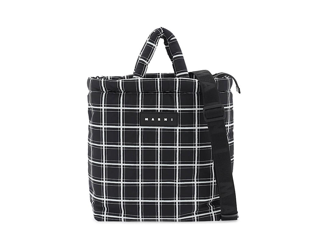 Marni Marni Black Nylon Bag With Check Patternblack Nylon