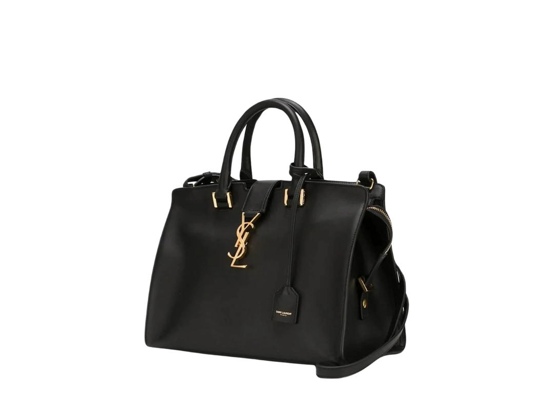 Saint Laurent Saint Laurent Small Cabas Ysl Black In Calfskin Leather With Gold-Tone Hardware Black
