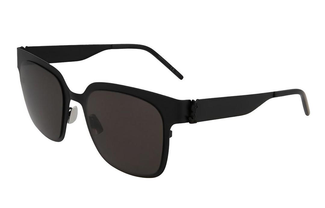 Saint Laurent Saint Laurent Plate Frame Square Sunglasses Unisex Black