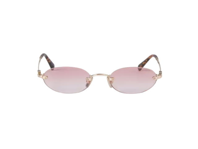 Miu Miu Miu Miu Logo Sunglasses Gradient Pink lenses - view 1