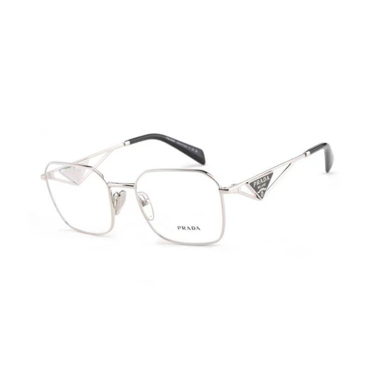 Prada Prada Metal Irregular Shape Eyeglass Frames Women's Silver