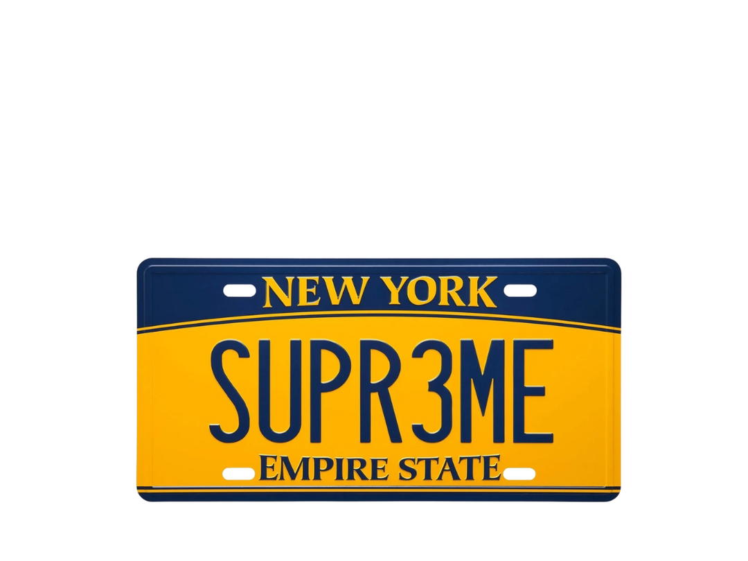 Supreme Supreme License Plate Embossed Graphic
